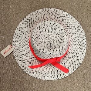 Cat & Jack White and Reddish/Pink Straw Hat‎ with Ribbon